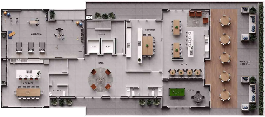Planta em 3D — 4º pavimento
